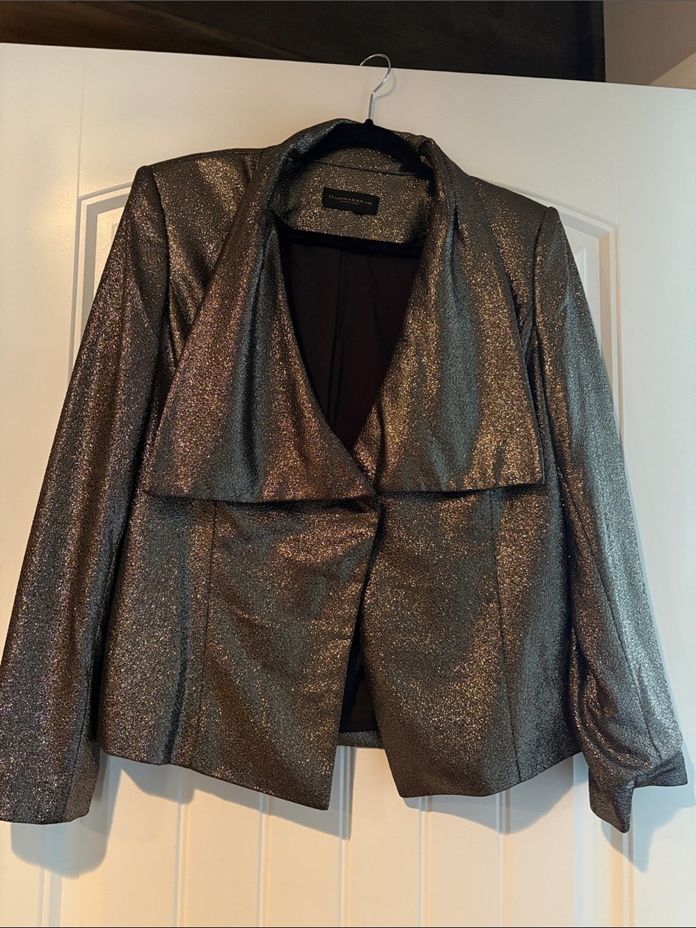 Donna Karan Metallic Bronze Open-Front Blazer